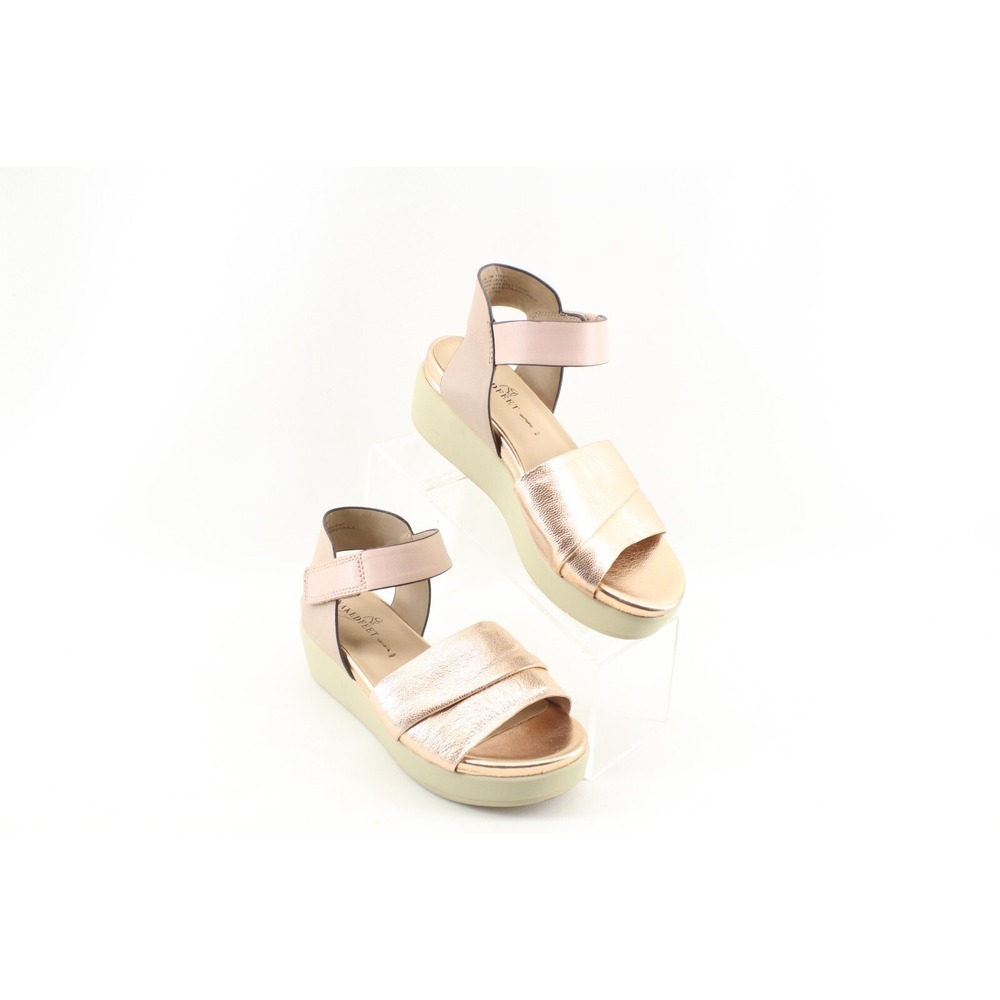 NAKEDFEET KODA WOMENS ANKLE STRAP WEDGE SANDALS ROSE GOLD PINK SZ 7M